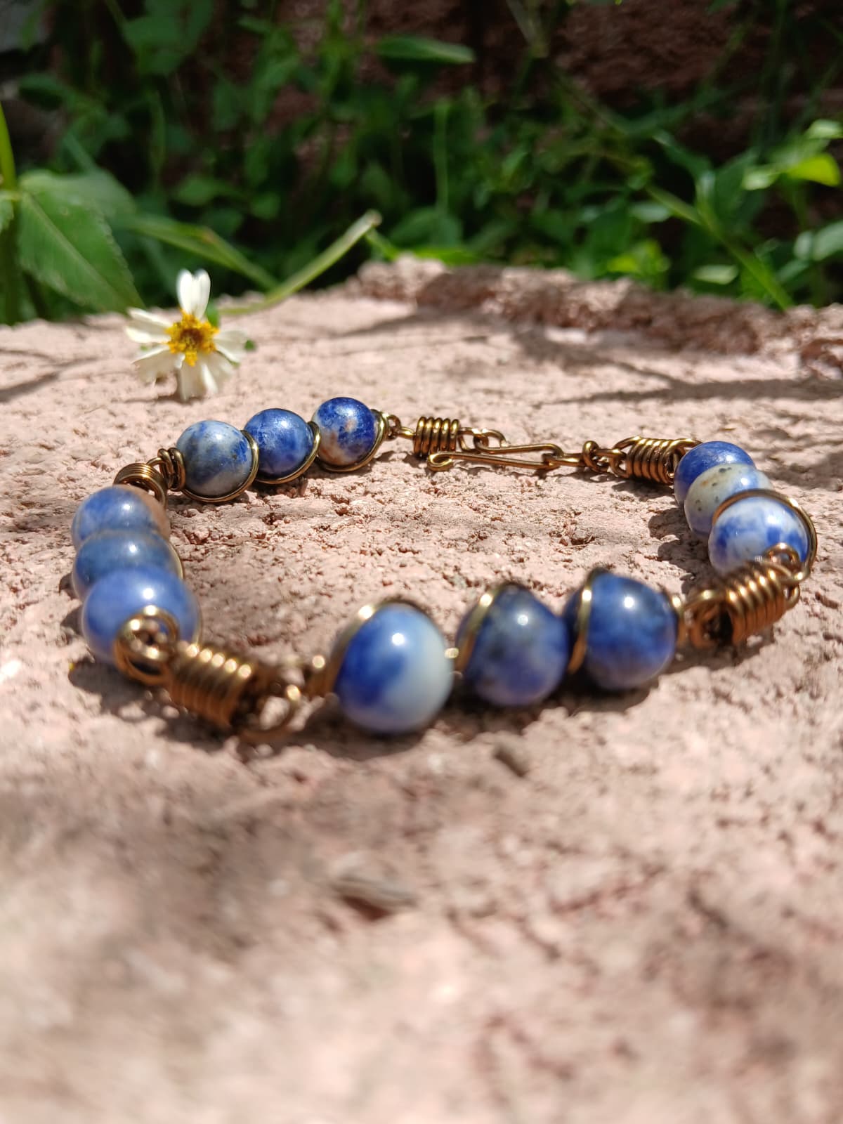 Beaded Precious Stone & Antique Copper Bracelets