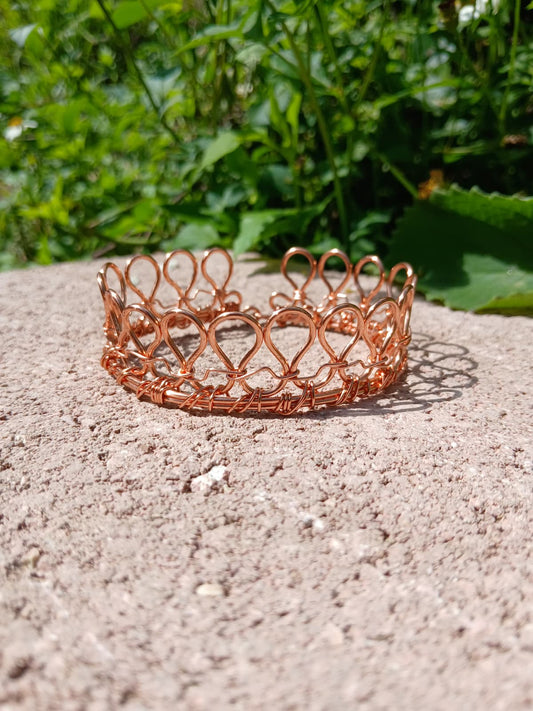 Handcrafted Elevated Copper Wavy Flow Bracelet - with Gemstones or Solid Copper