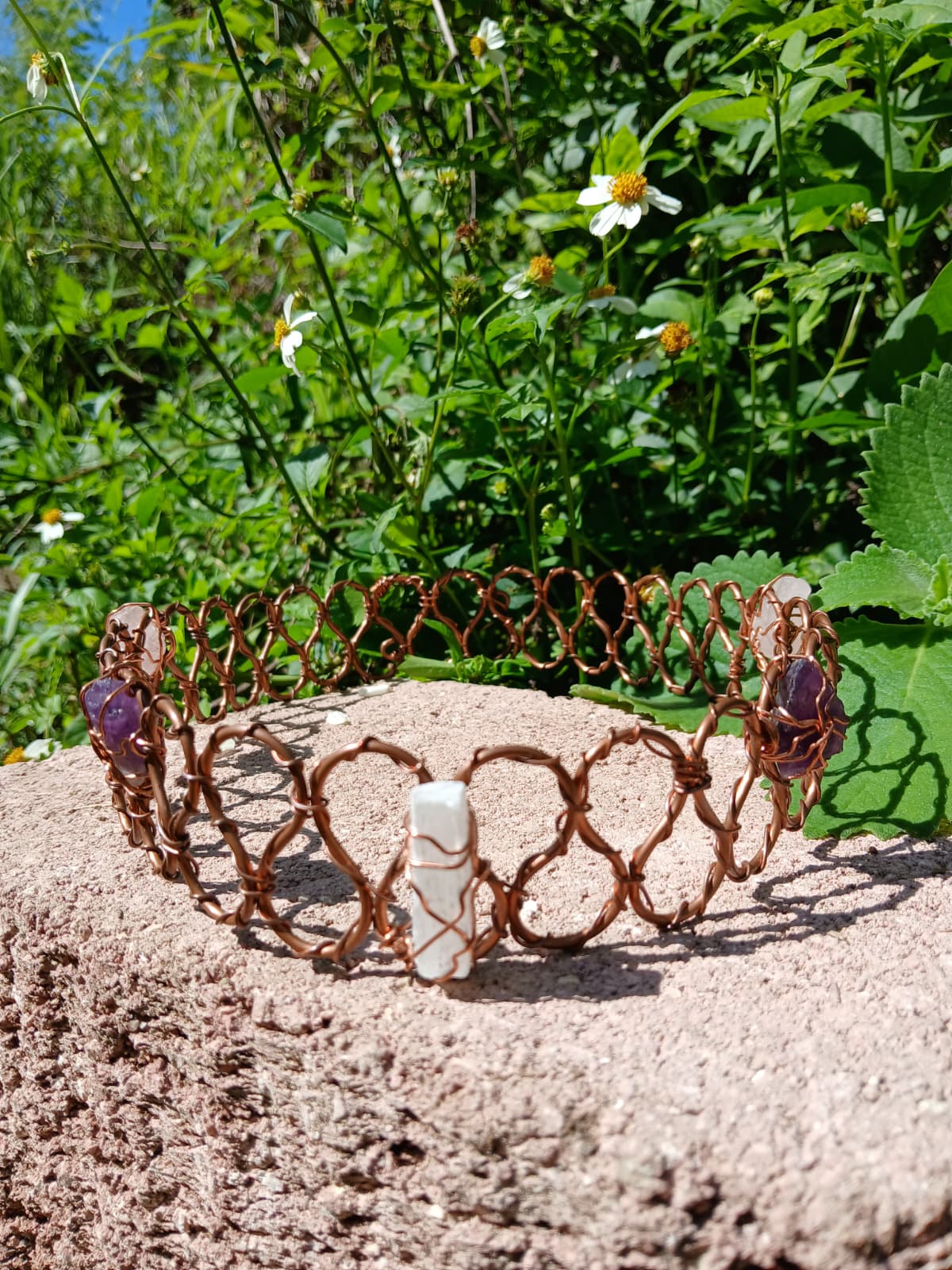 Pure Copper & Gemstone InnerG Crowns- Handmade